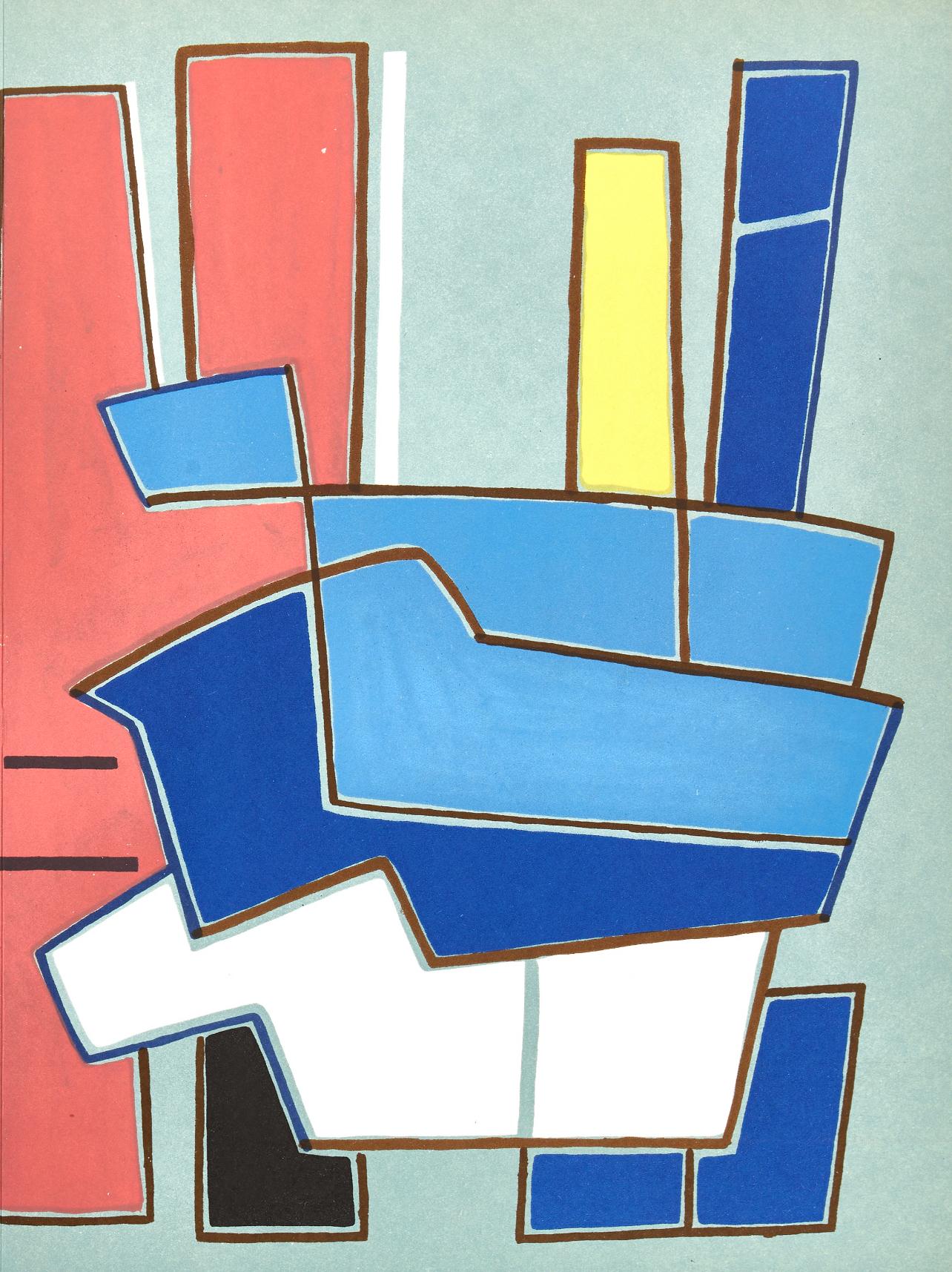 Composición, Société internationale d'art XXe siècle - Print Moderno de Alberto Magnelli
