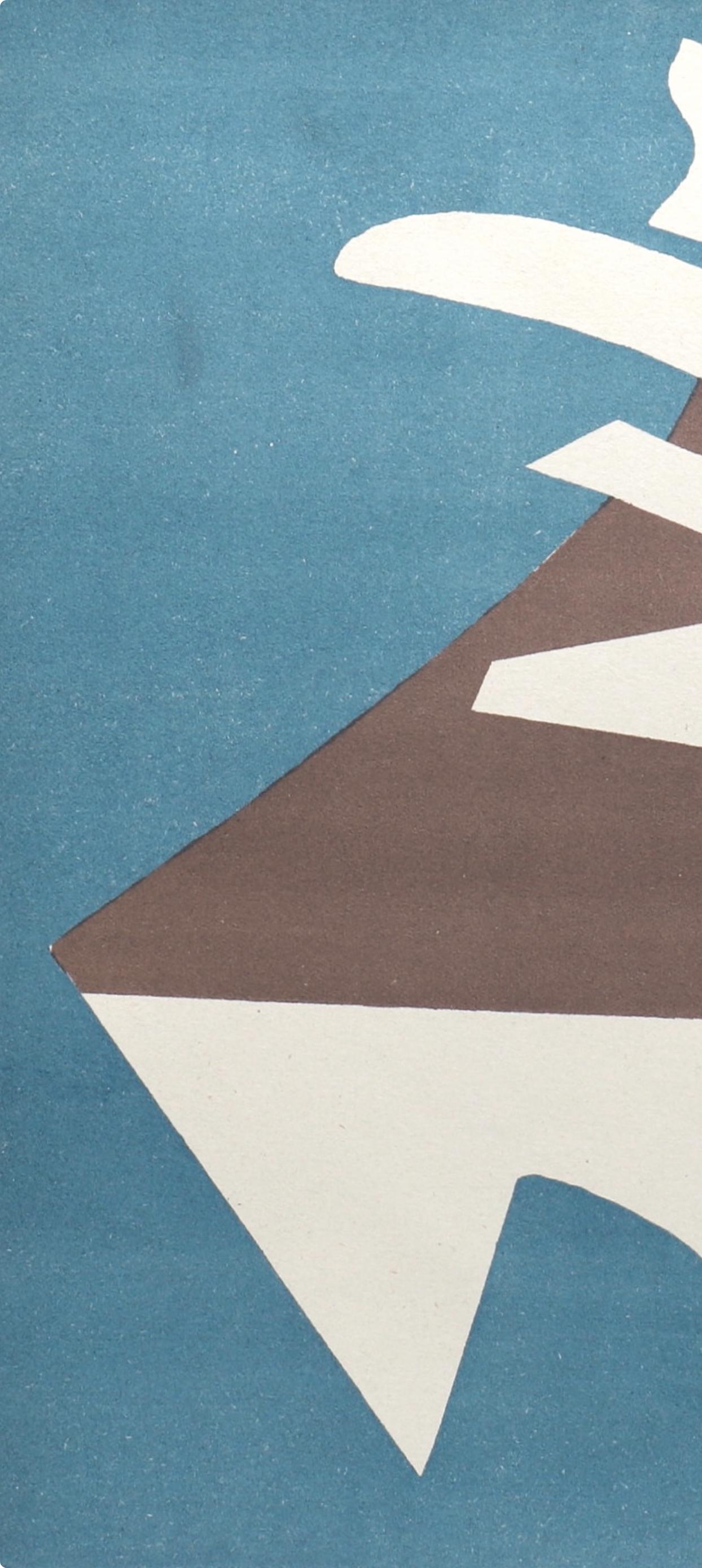 Composición, Société internationale d'art XXe siècle - Abstract Print Azul de Alberto Magnelli