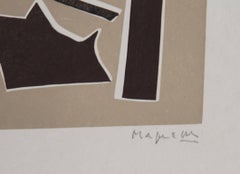 III de La Magnanerie de la Ferrage, Linograbado abstracto de Alberto Magnelli