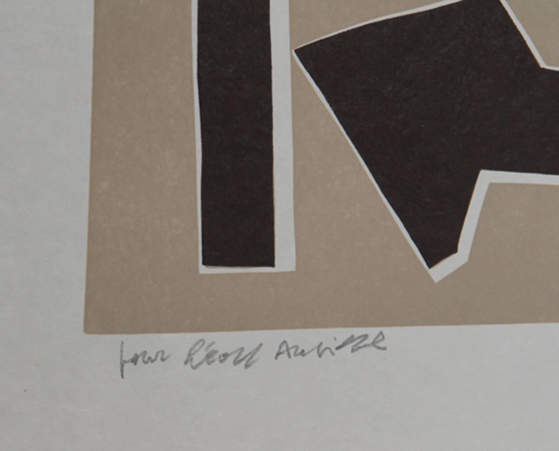III from La Magnanerie de la Ferrage, Abstract Linocut by Alberto Magnelli For Sale 2