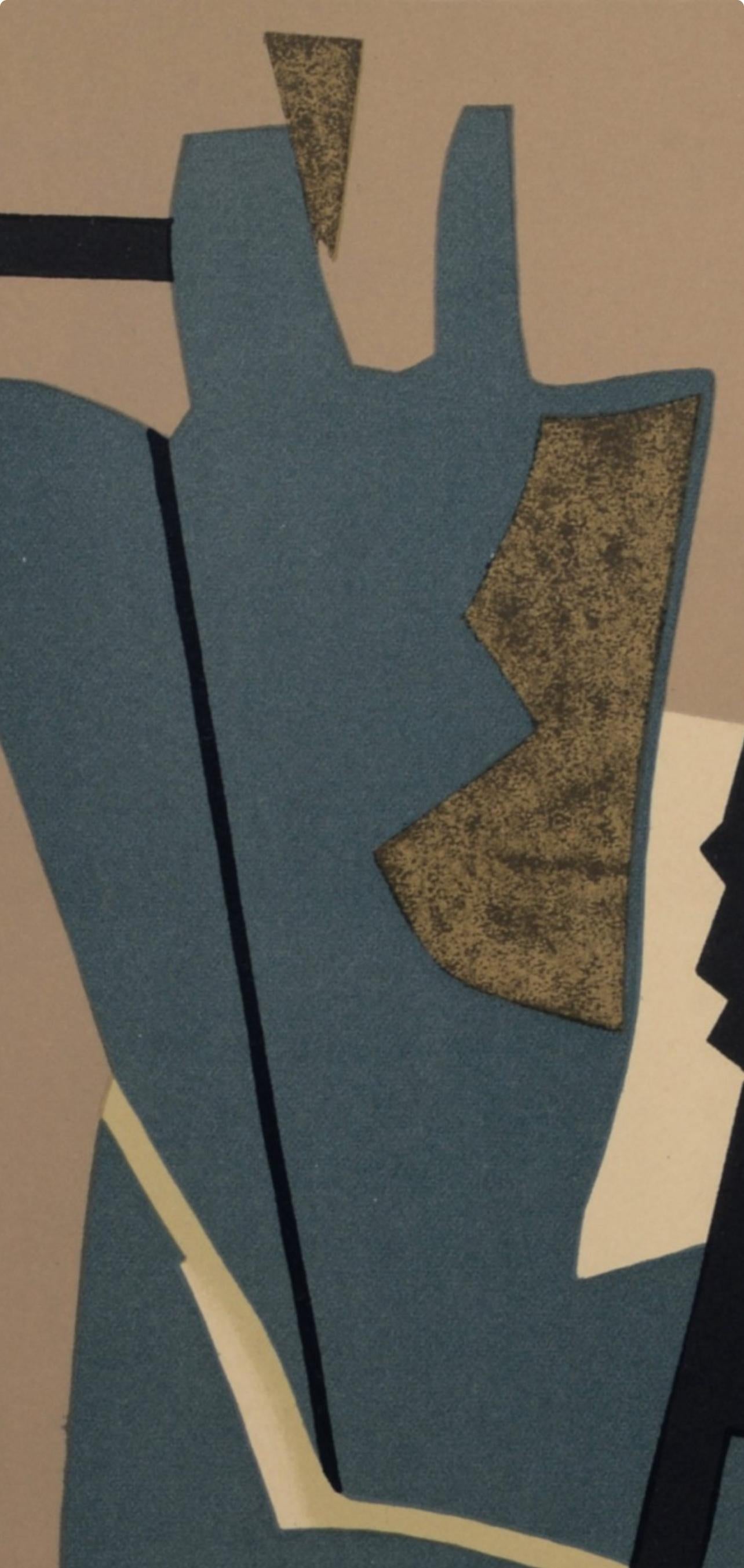Magnelli, Composition, San Lazzaro et ses Amis, XXe Siècle (after) - Black Abstract Print by Alberto Magnelli
