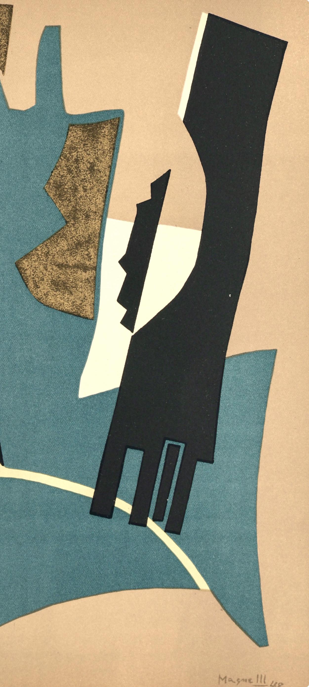 Magnelli, Composition, San Lazzaro et ses Amis, XXe siècle (after) - Brown Still-Life Print by Alberto Magnelli