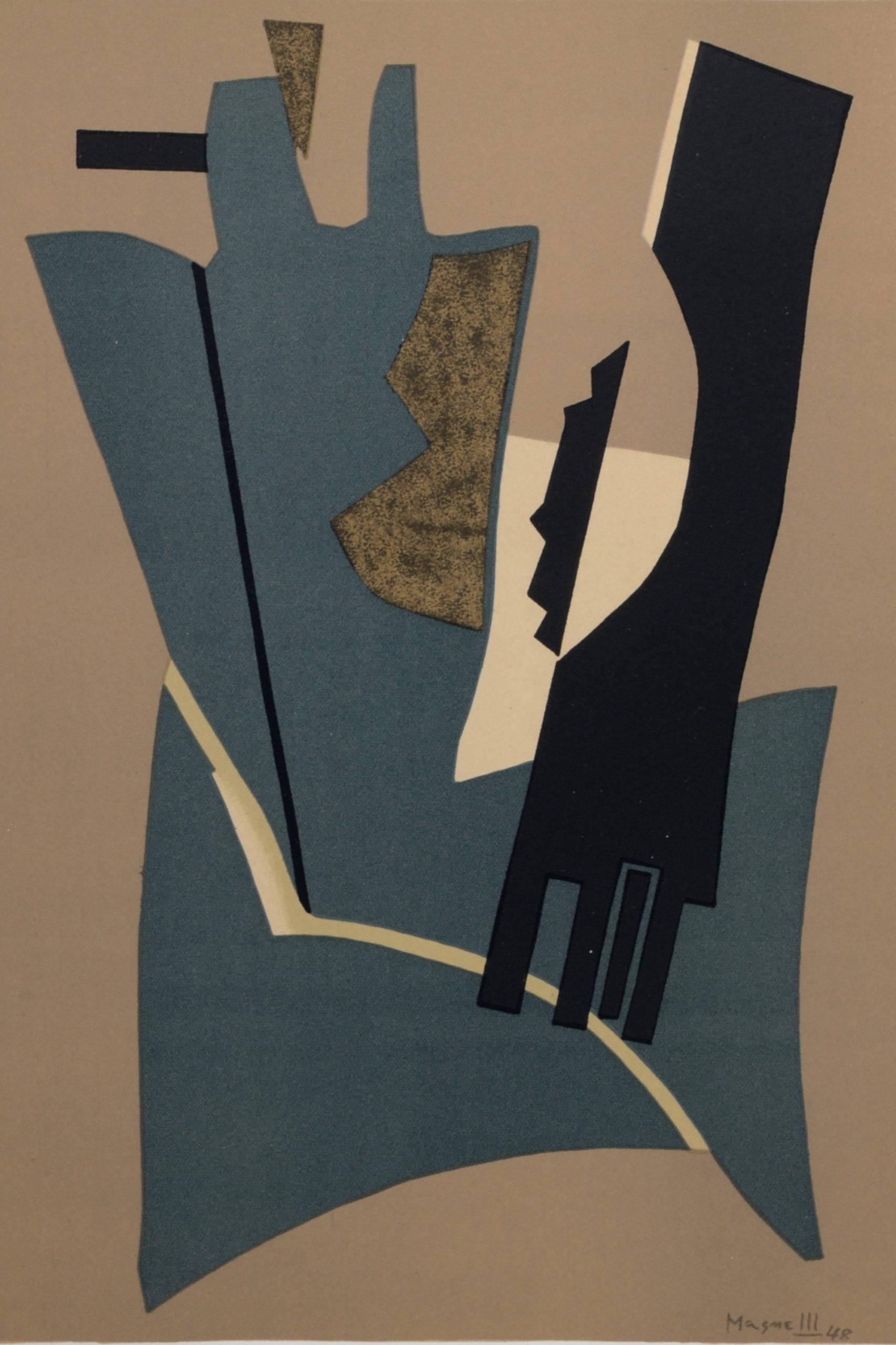 Alberto Magnelli Abstract Print - Magnelli, Composition, San Lazzaro et ses Amis, XXe Siècle (after)