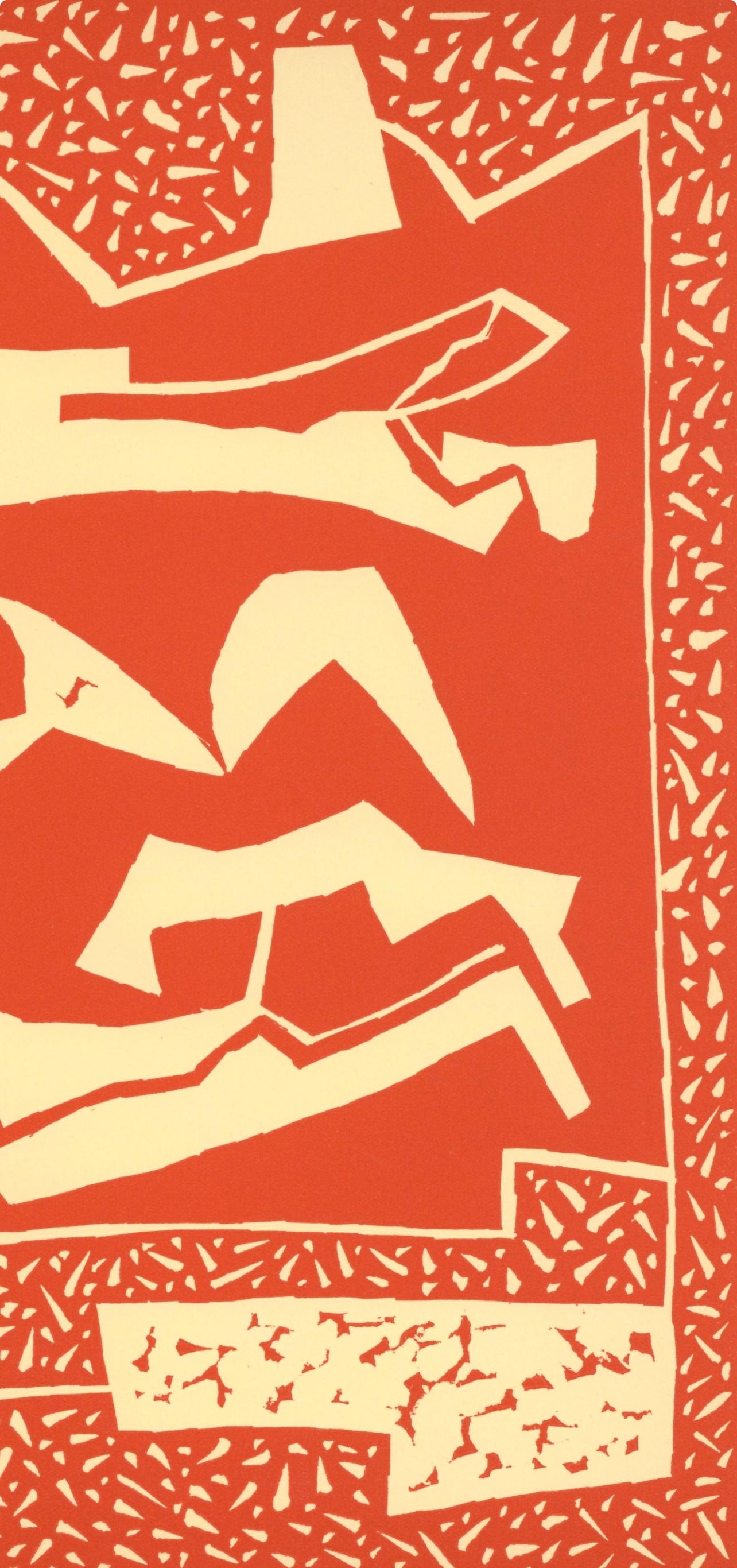 Magnelli, Composition, XXe Siècle (d'après) - Rouge Figurative Print par Alberto Magnelli