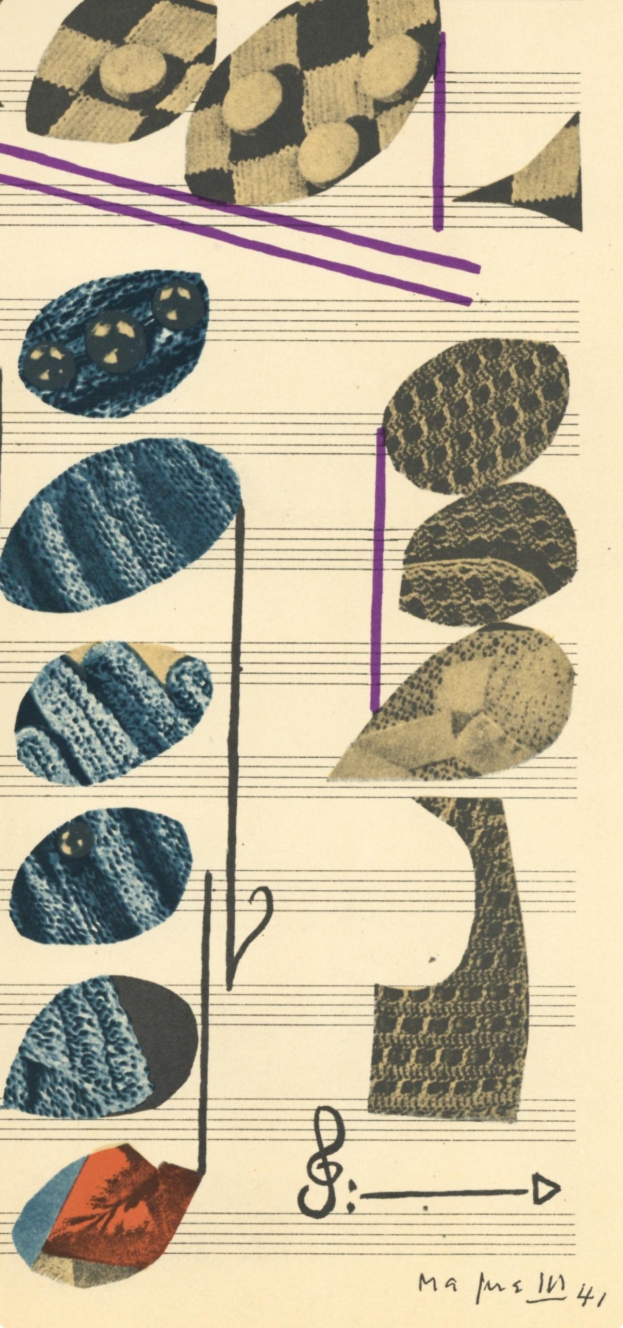 Magnelli, Komposition, XXe Siècle (nach) (Weiß), Abstract Print, von Alberto Magnelli