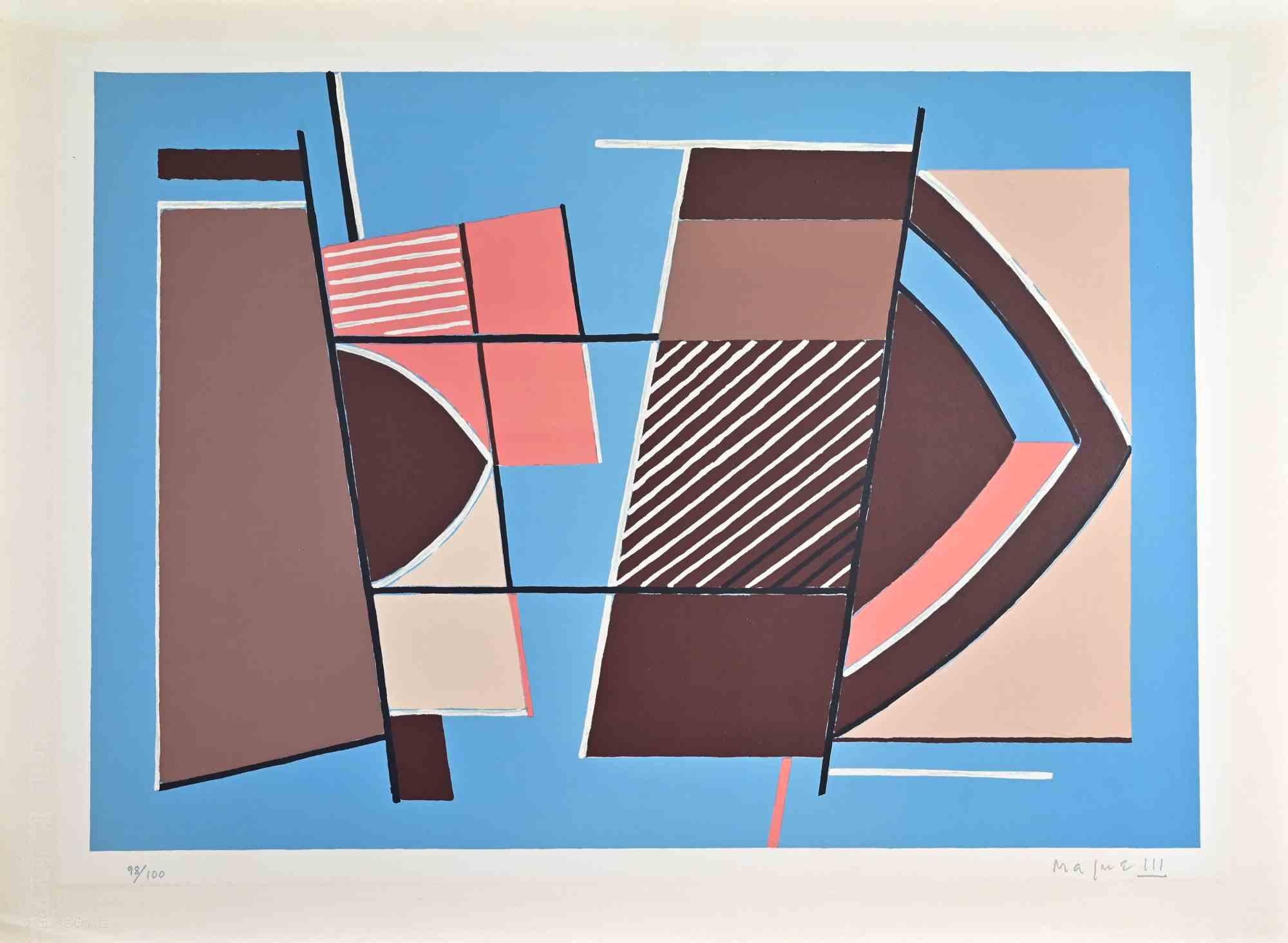 Lithographie sans titre, style abstrait, signée, tirage de 100 exemplaires, 1958