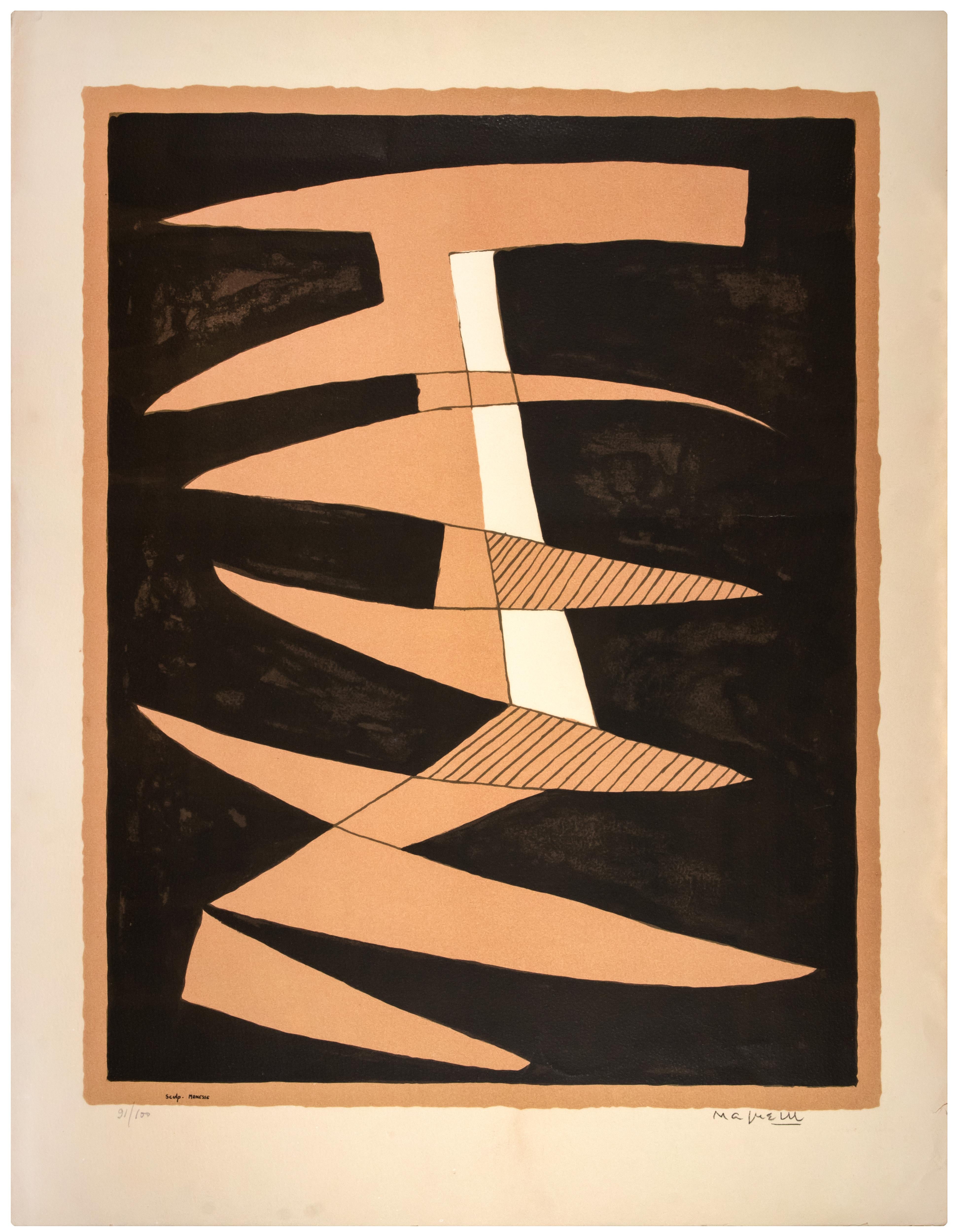Untitled ist ein originales zeitgenössisches Kunstwerk von Alberto Magnelli aus dem Jahr 1945.

Handsigniert am unteren rechten Rand.

Links unten nummeriert. Auflage von 91/100

Farblithographie nach einer Gouache.

Herausgegeben von ABCD Gallery