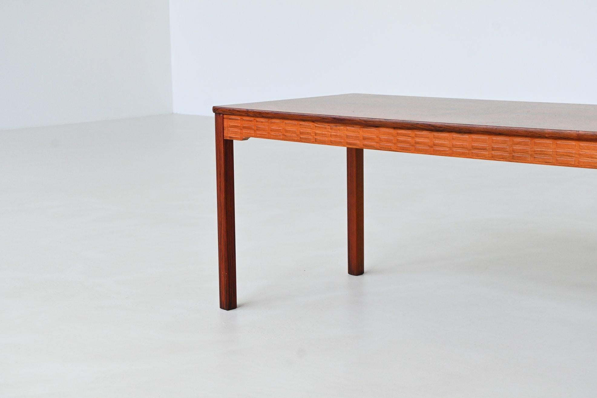 Alberts Tibro large coffee table in rosewood Denmark 1970 For Sale 5