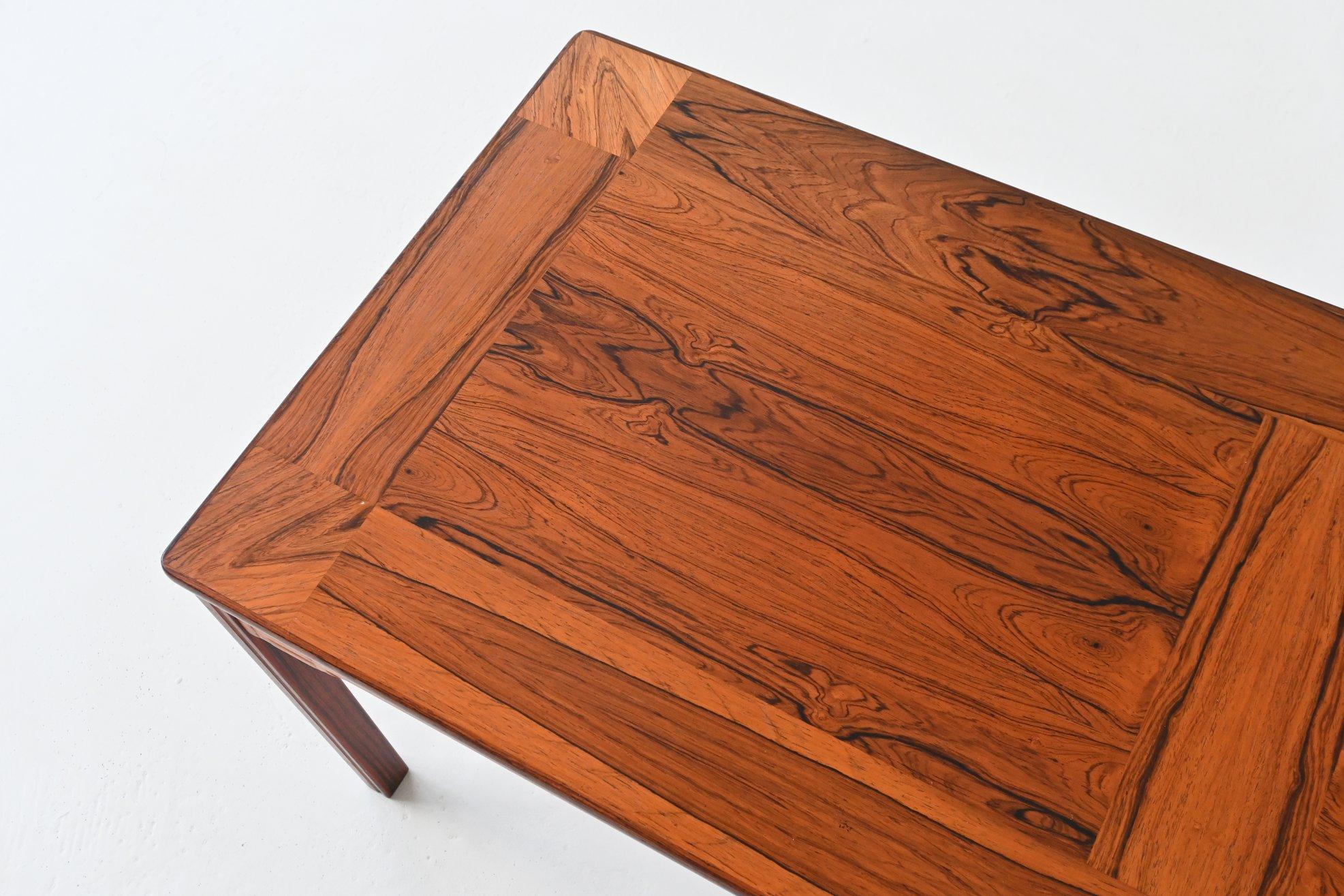 Alberts Tibro large coffee table in rosewood Denmark 1970 For Sale 7