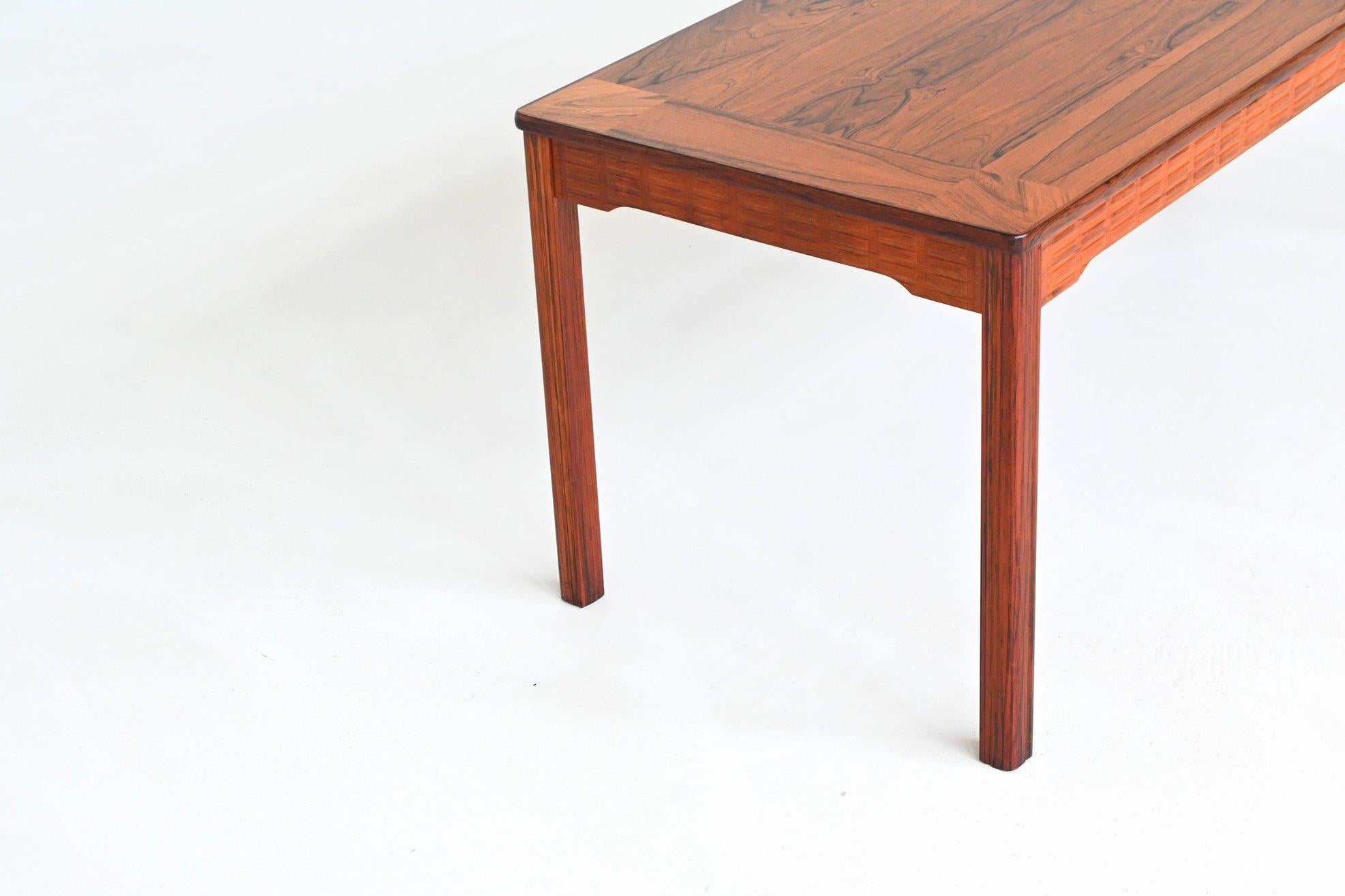 Danish Alberts Tibro large coffee table in rosewood Denmark 1970 For Sale