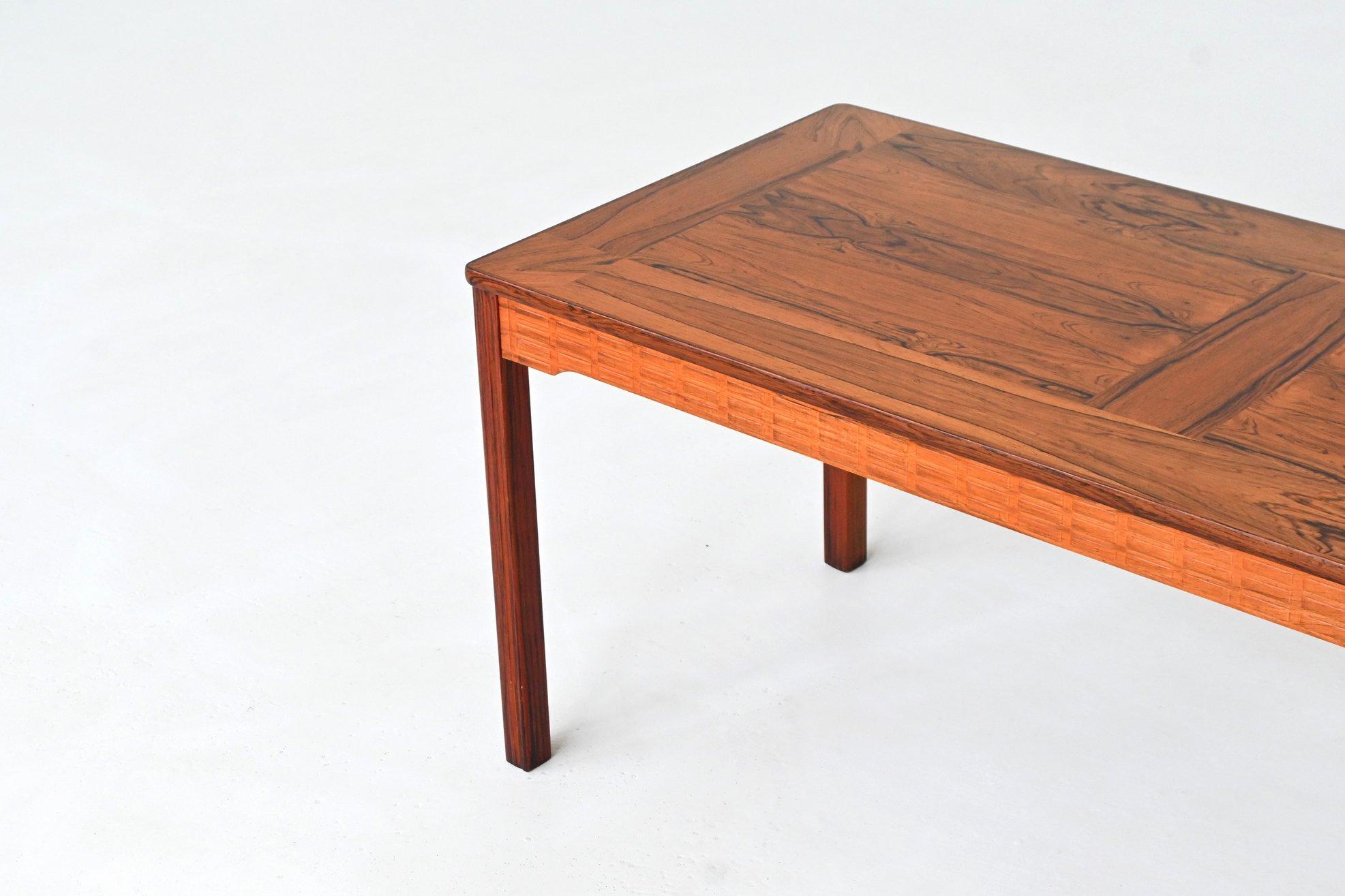 Alberts Tibro large coffee table in rosewood Denmark 1970 In Good Condition For Sale In Etten-Leur, NL