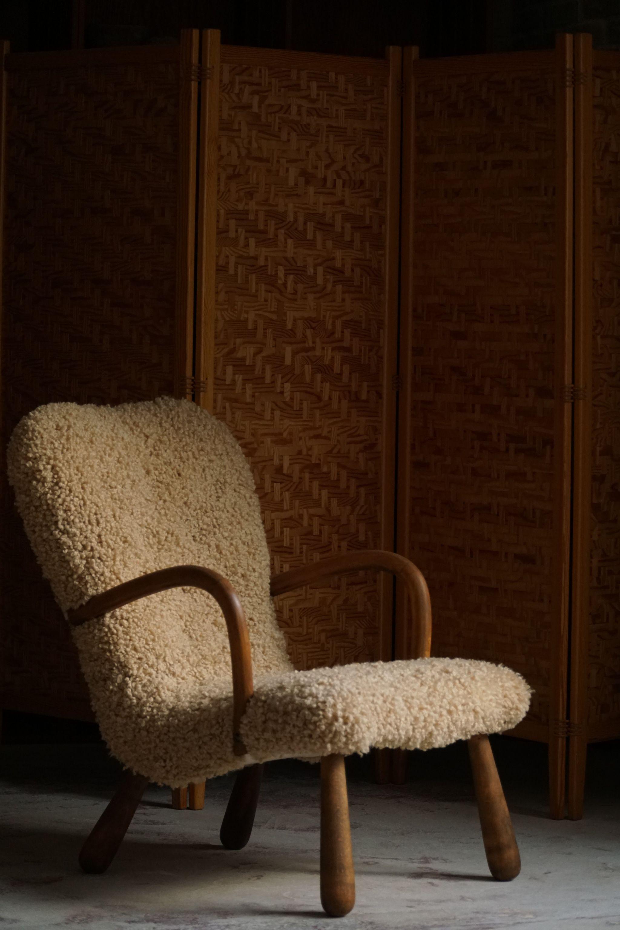Scandinavian Modern Alberts Tibro, Room Divider in Pine & Leather, Swedish Mid Century Modern, 1960s