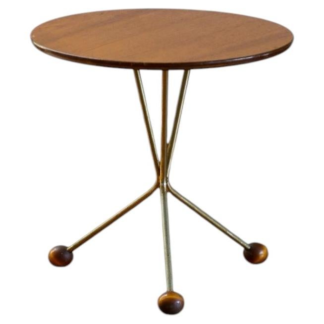 Alberts Tibro Swedish Teak Side Table with Brass Base