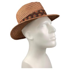ALBERTUS SWANEPOEL Size M Brown Woven Fedora Hat