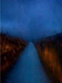 A855 Road Car Headlights - Albert Watson, Bleu, Nature, Route, Photographie, Nuit