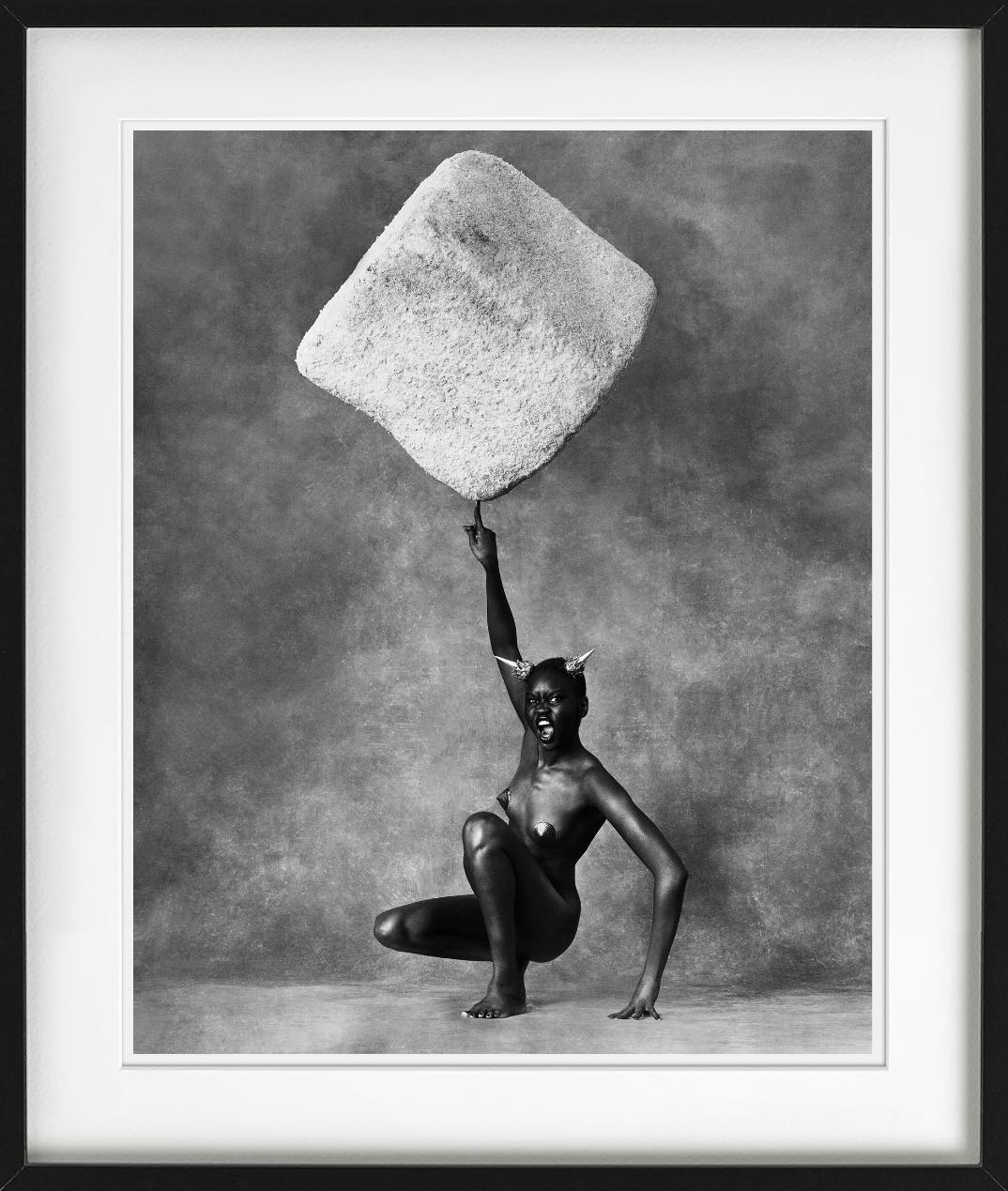 Alek Wek con Sugar Cube, New York City, Lavazza, Fotografia d'autore, 1996 in vendita 1