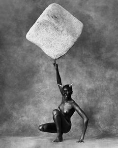 Alek Wek con Sugar Cube, Nueva York, Lavazza, Fotografía artística, 1996