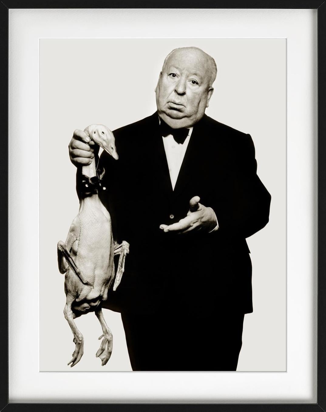 Alfred Hitchcock, LA - Portrait with Goose, Fine Art Photography 1973 For Sale 1