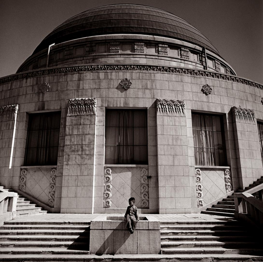 Albert Watson Figurative Photograph - BOY WANTS AWAITING PARENTS - Beijing Observatory, Fine Art Photography, 1979
