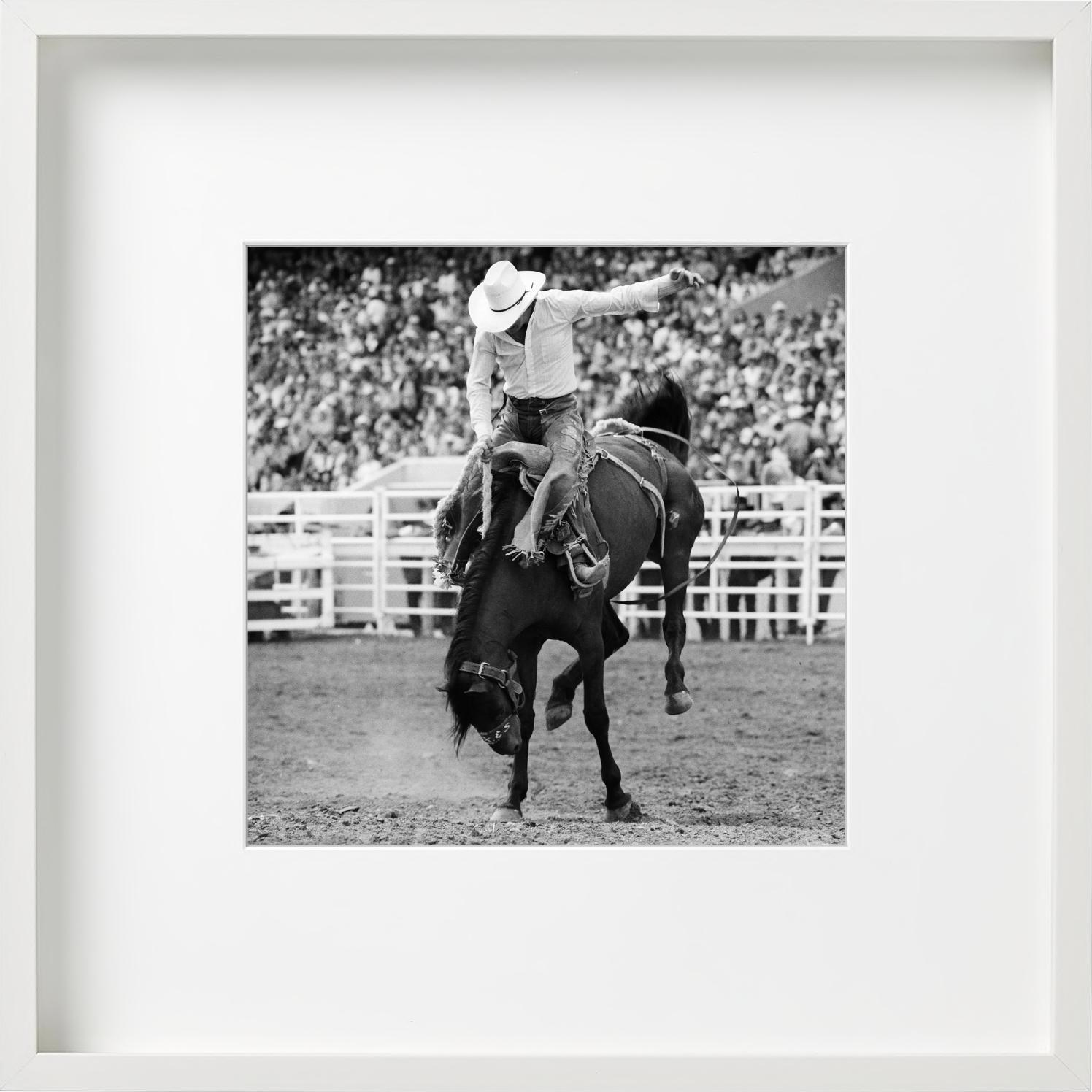 Calgary, Cowboy and Horse, Rodeo, black and white- Fine Art Photography, 1978 For Sale 5
