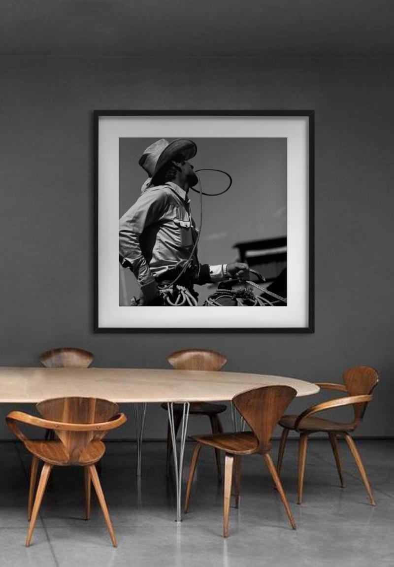 Calgary -  Cowboy with Rope, Fine Art Photography, 1979 For Sale 2