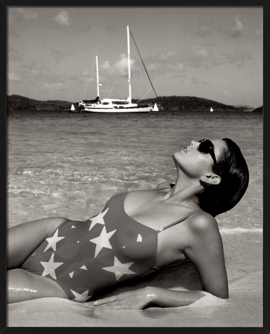 Cindy Crawford, U.S. Virgin Island - Beach Portrait, Fine Art Photography, 1986 For Sale 2