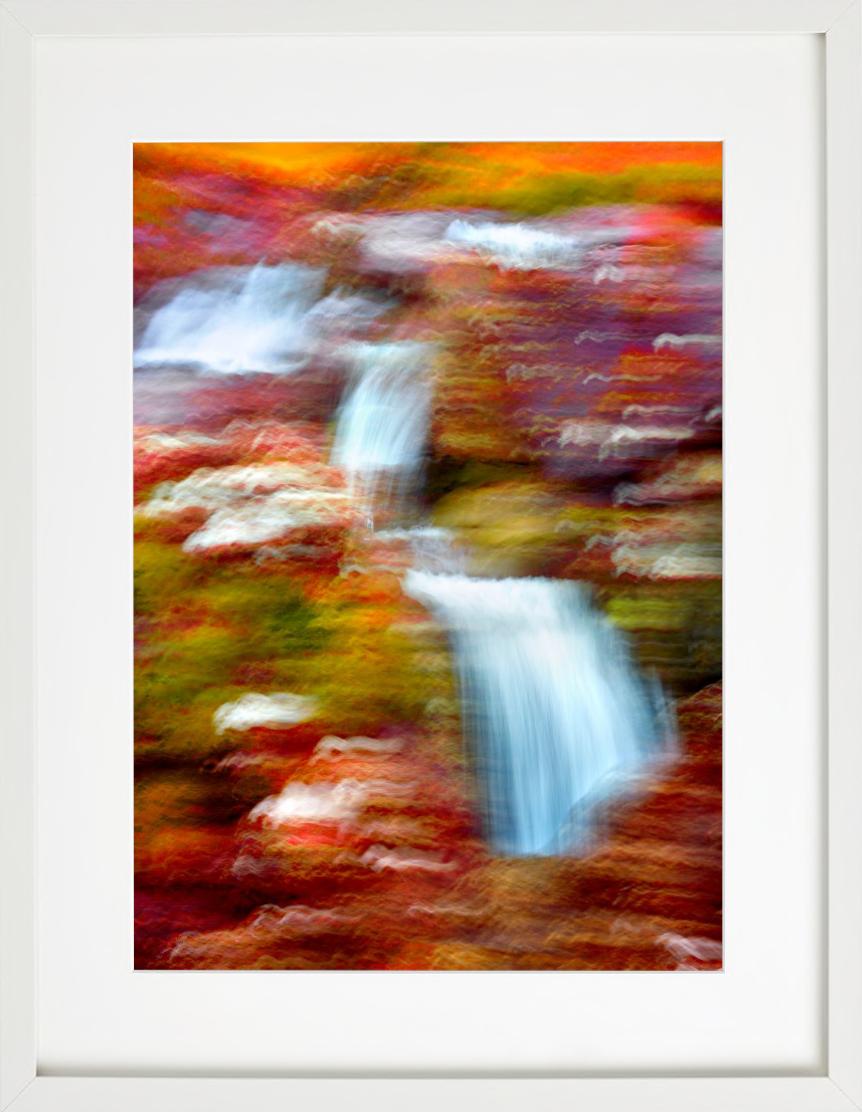 'Fairy Pools I' - blurred waterfalls and red bushes, fine art photography, 2013 For Sale 3
