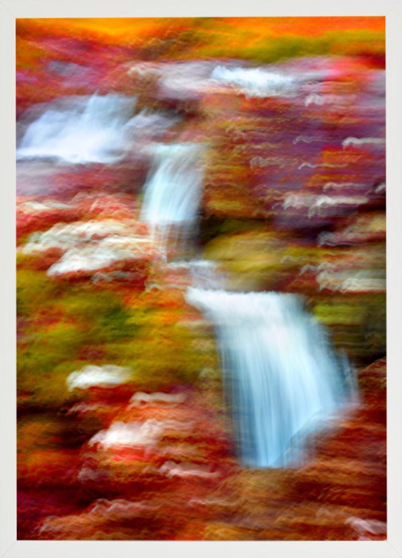 'Fairy Pools I' - blurred waterfalls and red bushes, fine art photography, 2013 For Sale 4