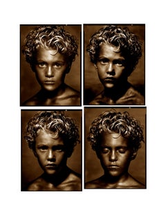 Golden Boys by Watson - four versions of the portrait by the boy in gold paint