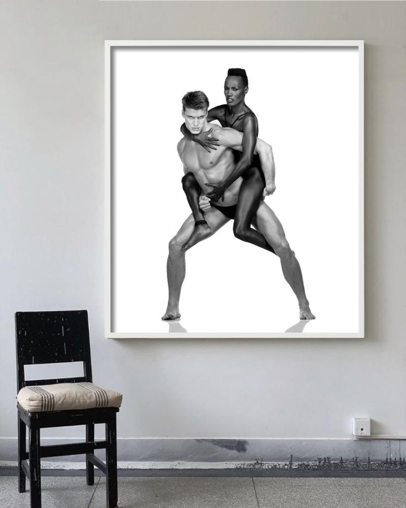 Grace Jones and Dolph Lundgren, New York - Nude, Fine Art Photography, 1983 For Sale 1