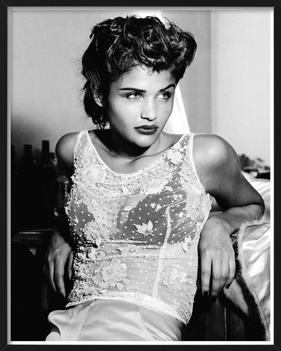 Helena Christensen, New Orleans - potrait in lace top, fine art photography 1991 - Contemporary Photograph by Albert Watson