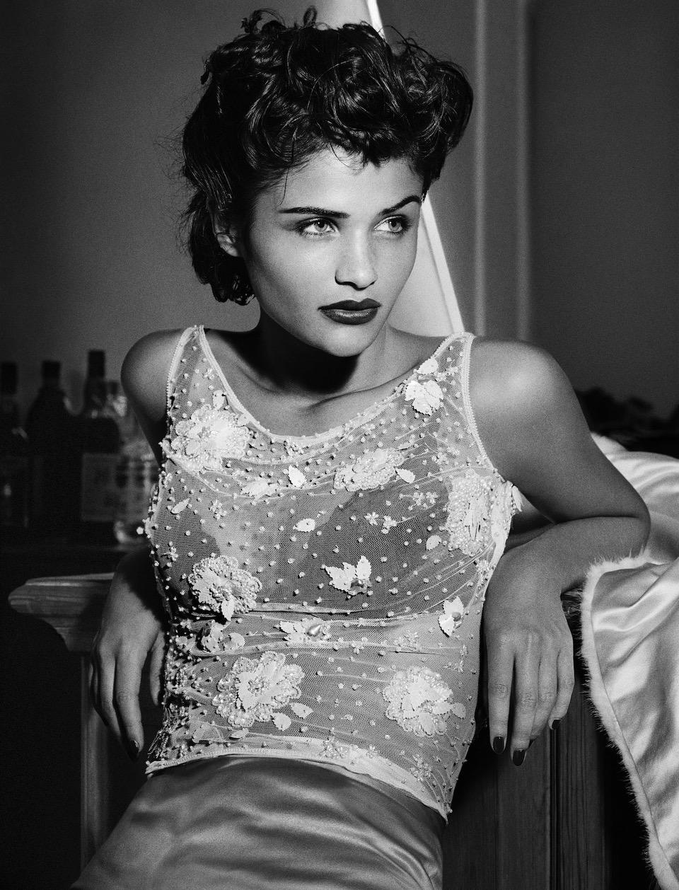 helena christensen black and white