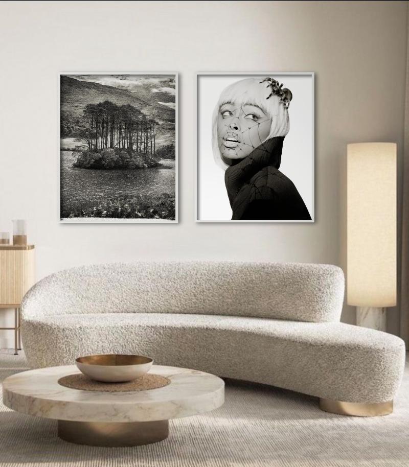 Ink, Scotland - B&W Landscape with Lake and Island, Fine Art Photography, 2013 For Sale 4