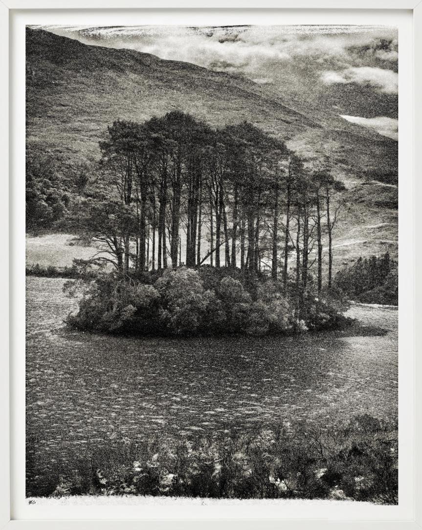 Ink, Scotland - B&W Landscape with Lake and Island, Fine Art Photography, 2013 For Sale 5