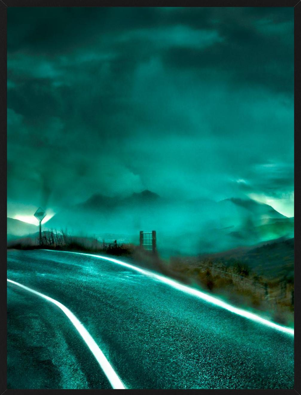Isle of Skye, Road to Portree, Scotland, 2013 - eerie landscape in the night - Photograph by Albert Watson