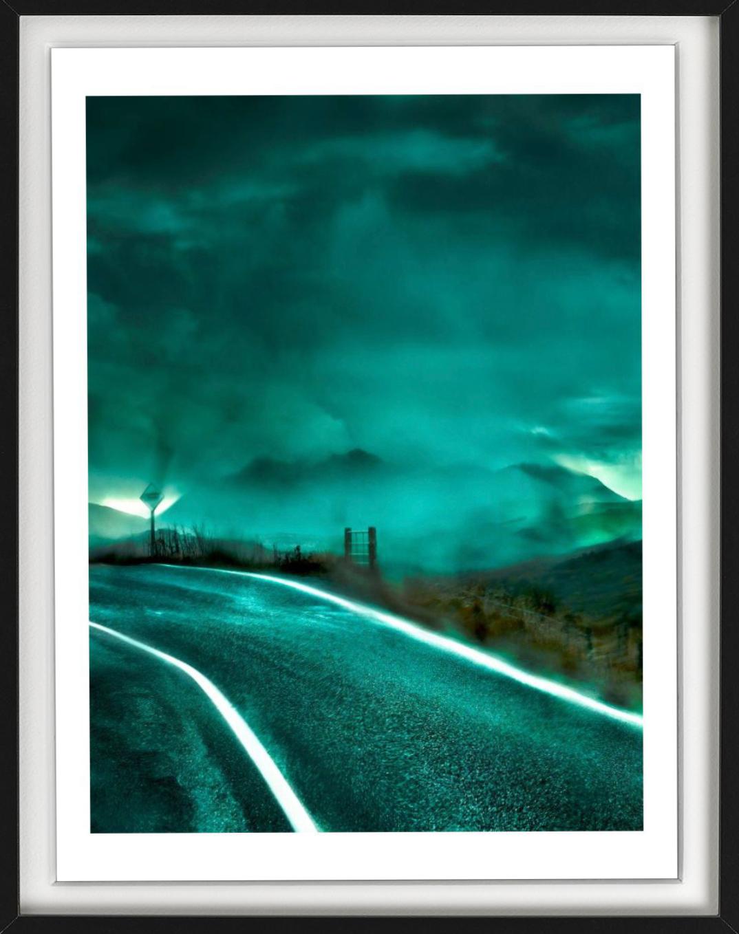 Isle of Skye, Road to Portree, Scotland, 2013 - eerie landscape in the night For Sale 3