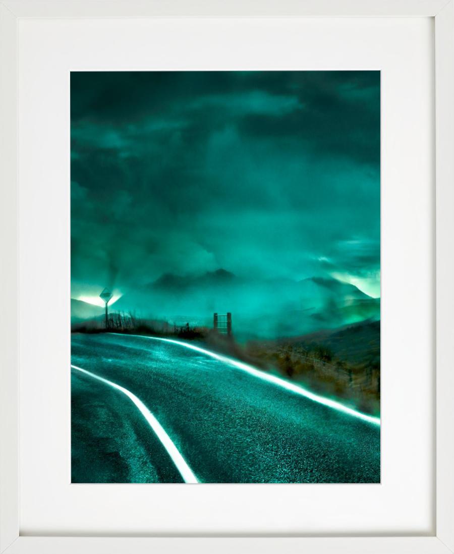 Isle of Skye, Road to Portree, Scotland, 2013 - eerie landscape in the night For Sale 4