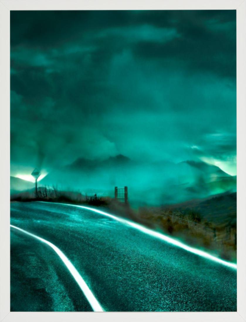 Isle of Skye, Road to Portree, Scotland, 2013 - eerie landscape in the night For Sale 5
