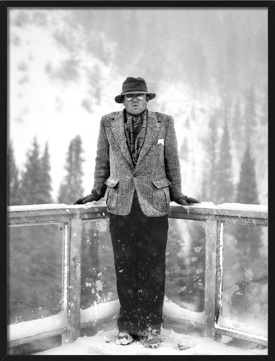 Jack Nicholson, Aspen - portrait with tweed in snow, fine art phtography, 1981 - Contemporary Photograph by Albert Watson