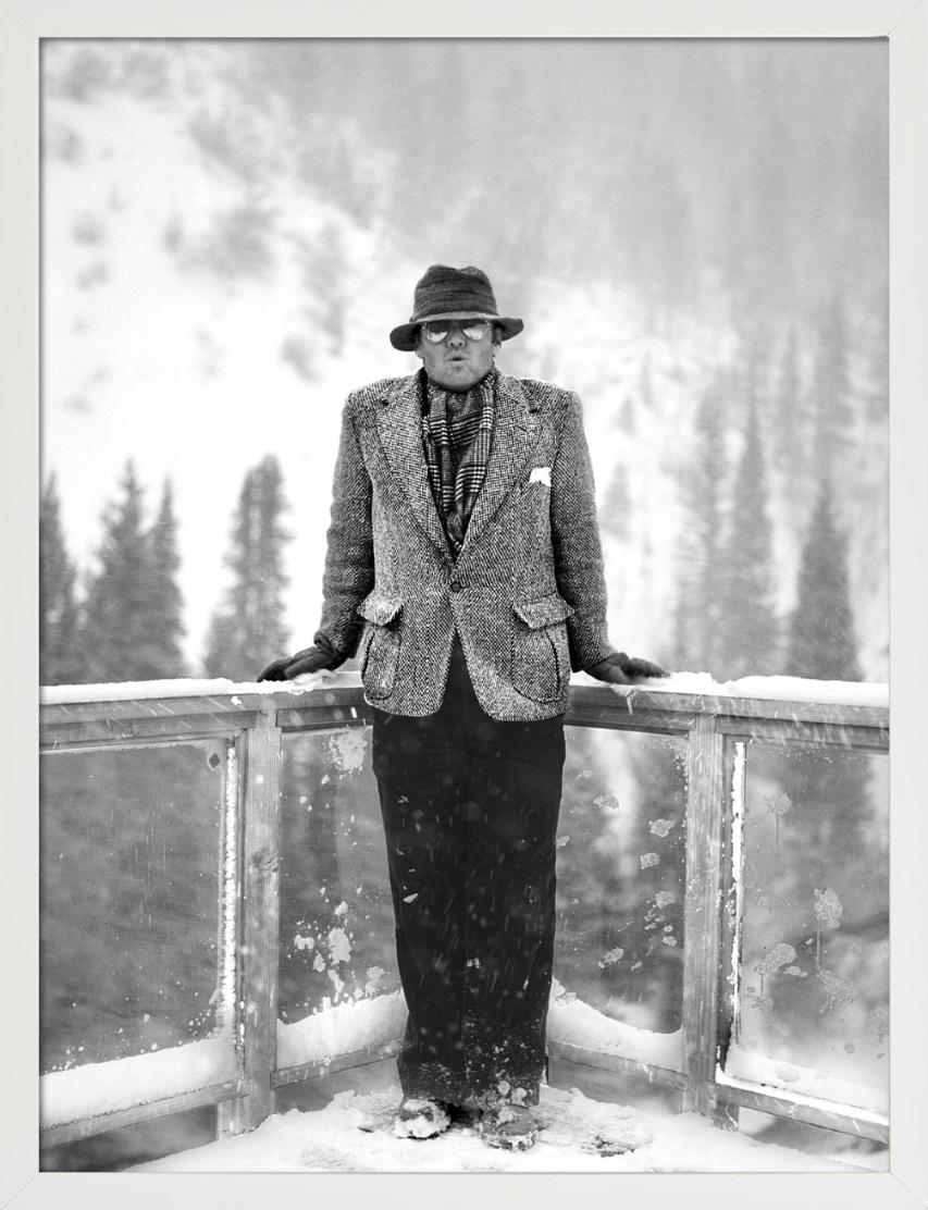 Jack Nicholson, Aspen - portrait with tweed in snow, fine art phtography, 1981 For Sale 2