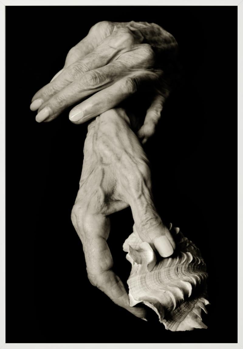 Joan Didion, Hands, Fine Art Photography - Black Figurative Photograph by Albert Watson