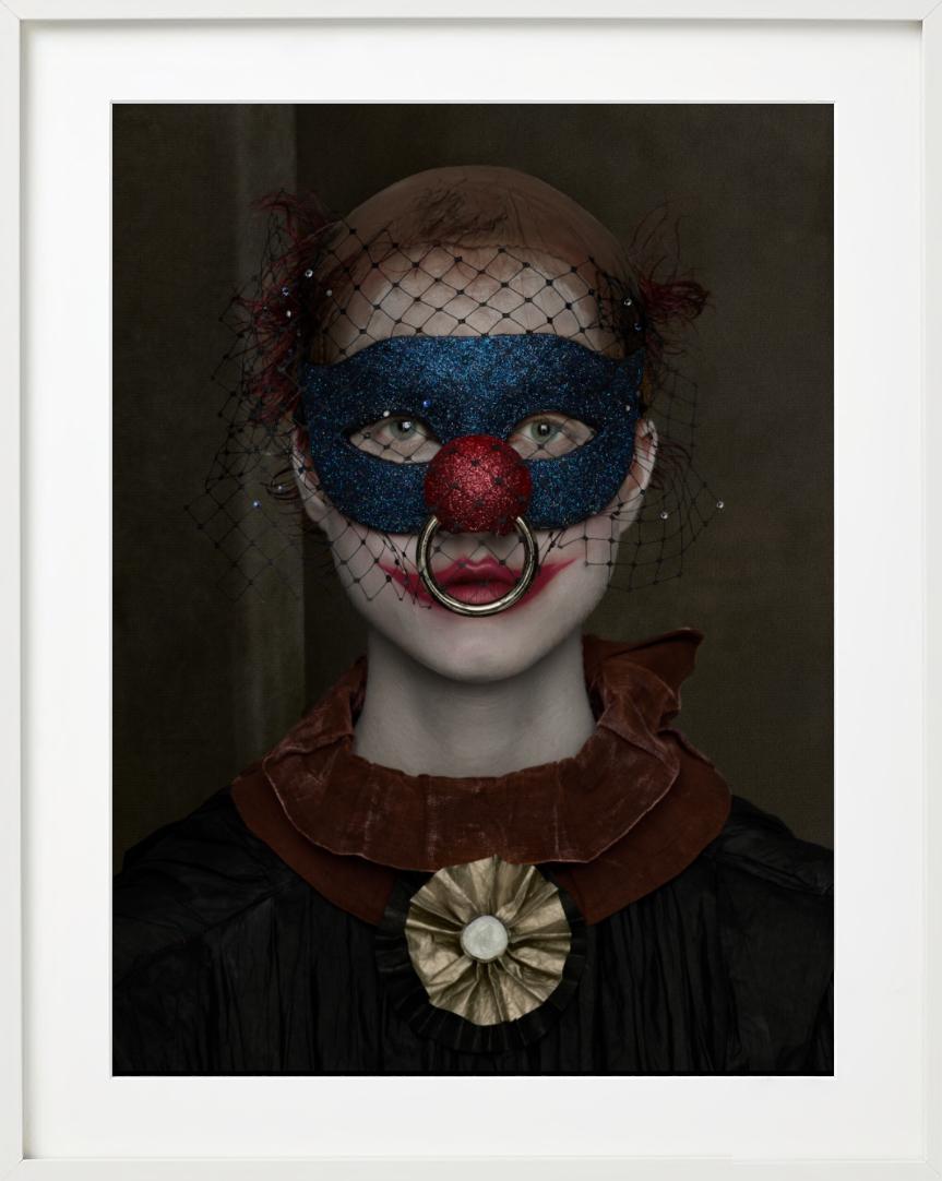 Julie, New York - Model in a Clown Mask, Fine Art Photography, 2017 For Sale 7