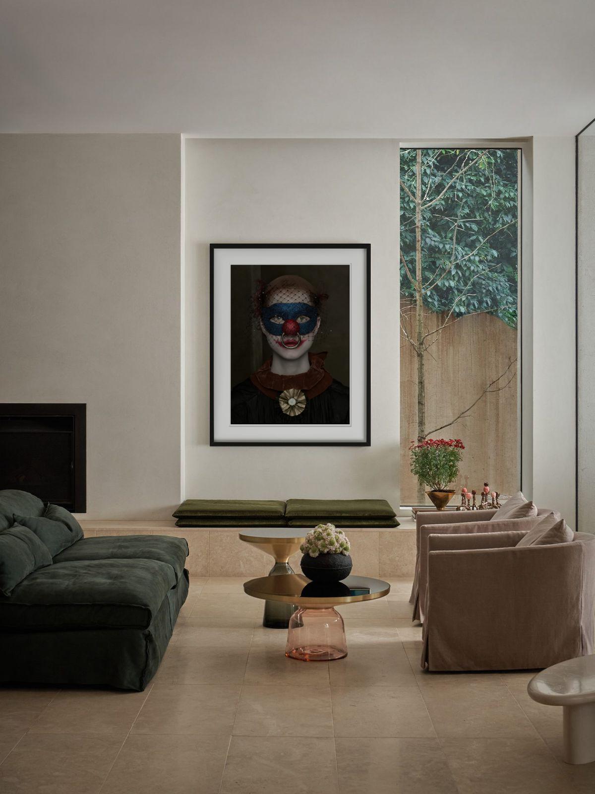 Julie, New York - Model in a Clown Mask, Fine Art Photography, 2017 For Sale 5