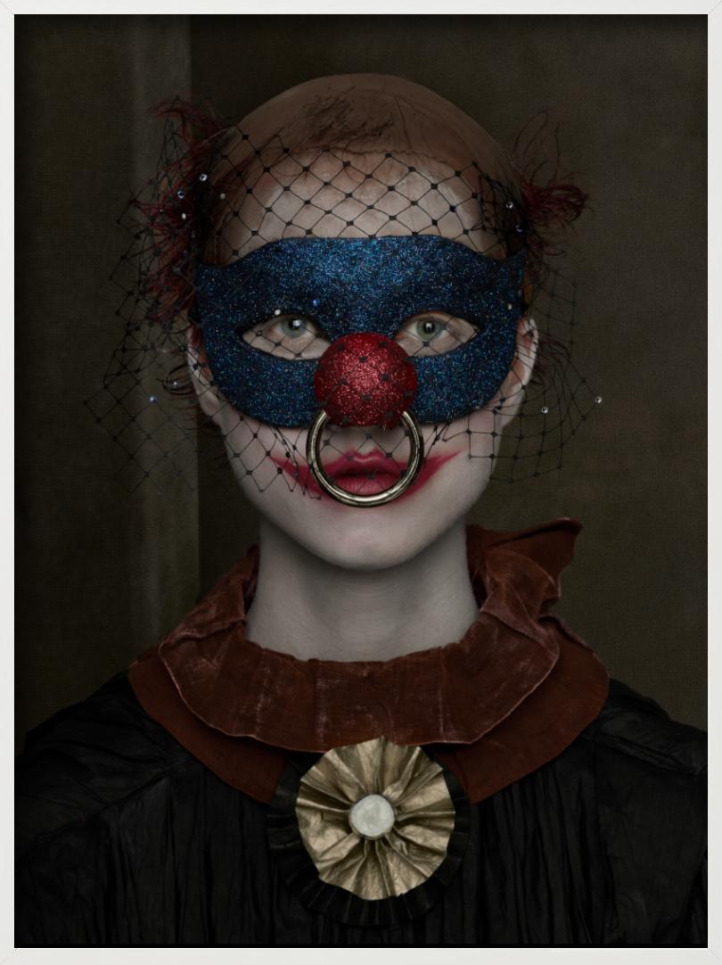 Julie, New York - Model in a Clown Mask, Fine Art Photography, 2017 For Sale 6