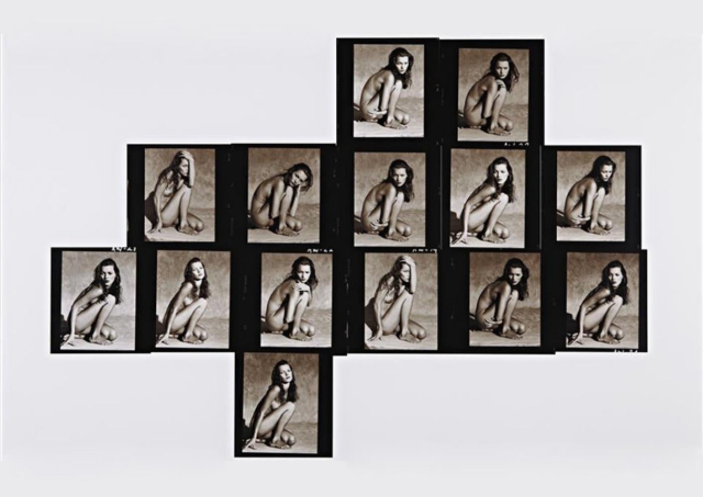 Kate Moss Kontaktblatt (horizontal), Marrakesch Albert Watson, Nackt, Frau, BW