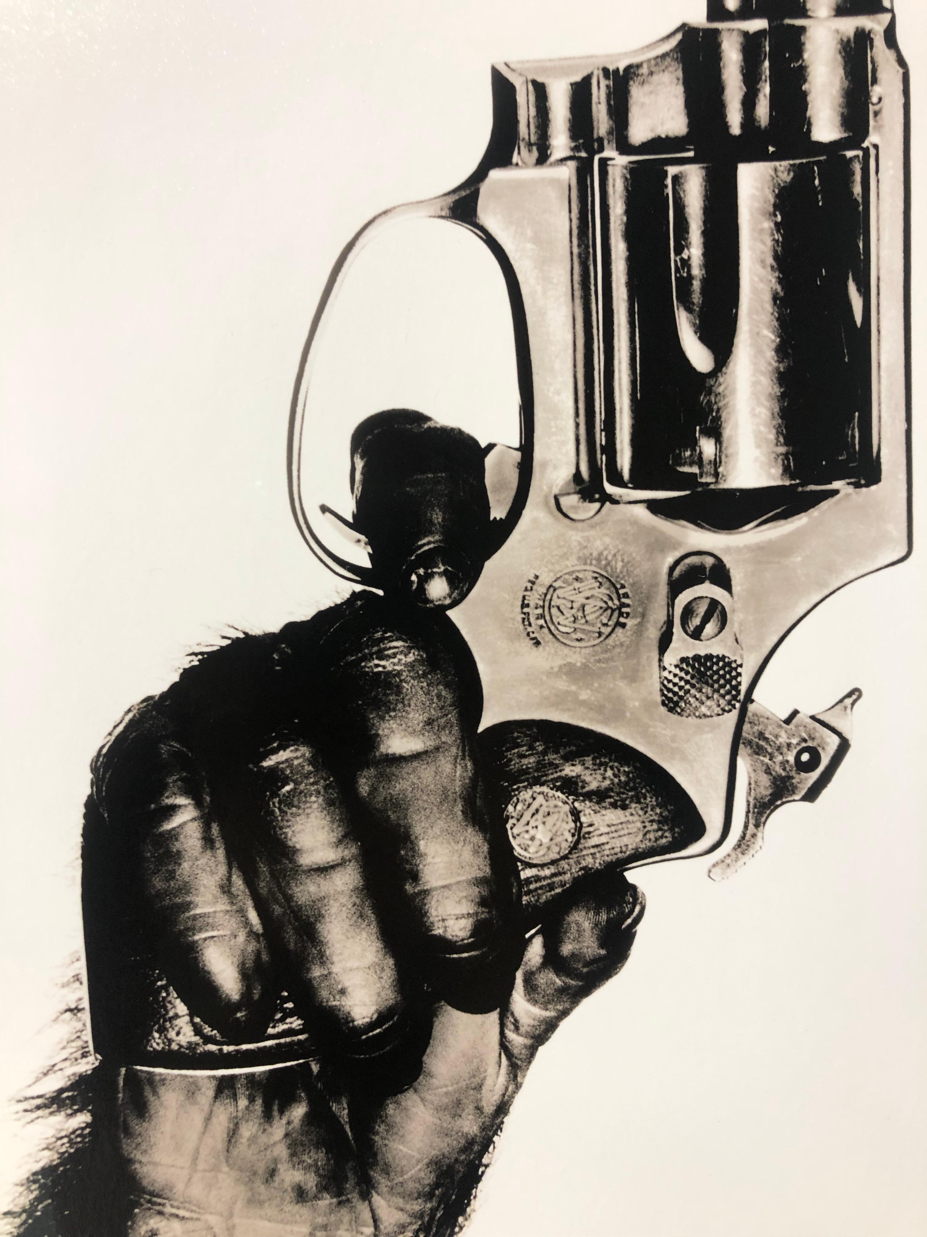 Monkey with Gun, New York City – Albert Watson, Contemporary, Gun, Vintage For Sale 1