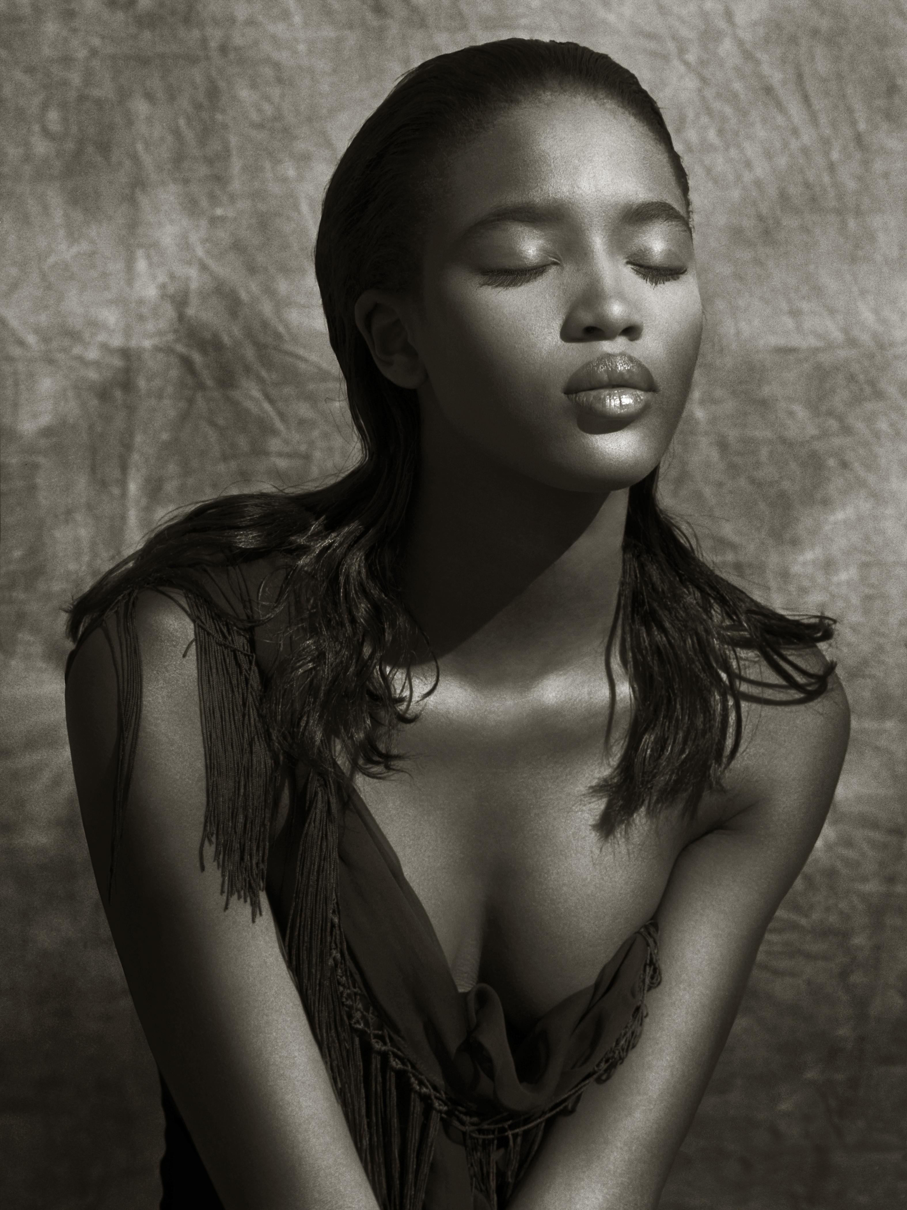 Albert Watson Black and White Photograph - Naomi Campbell, Palm Springs