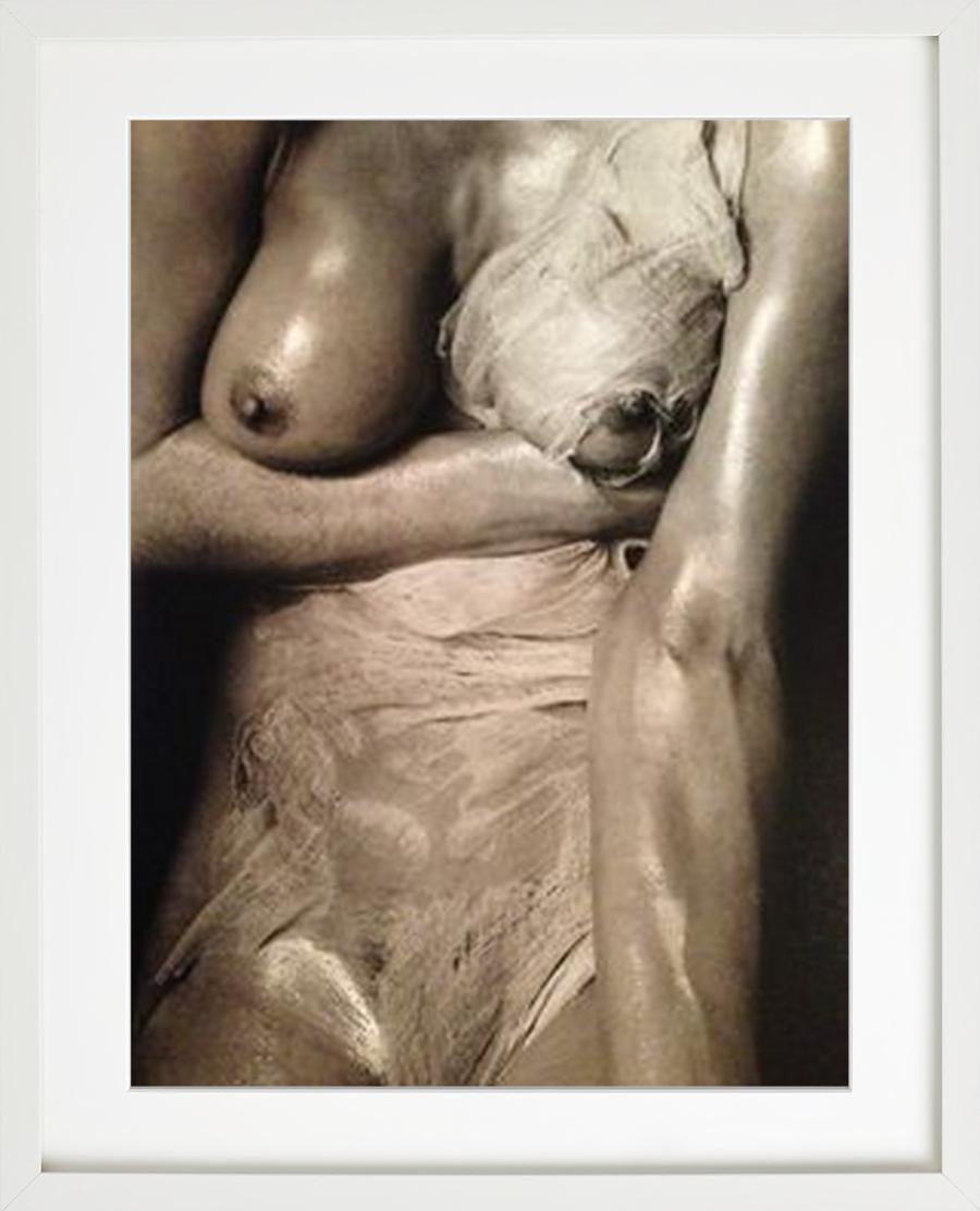 Rachel Williams - nude torso covered in ripped fabric, fine art photography 1995 - Contemporary Photograph by Albert Watson
