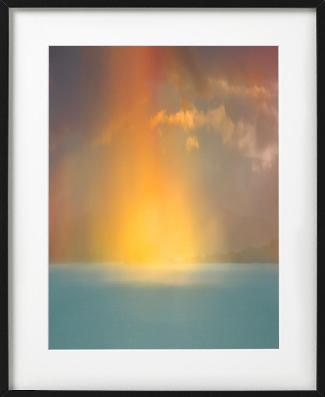 Sound of Raasay, Isle of Skye, Scotland - hazy blue lake and orange sky For Sale 8