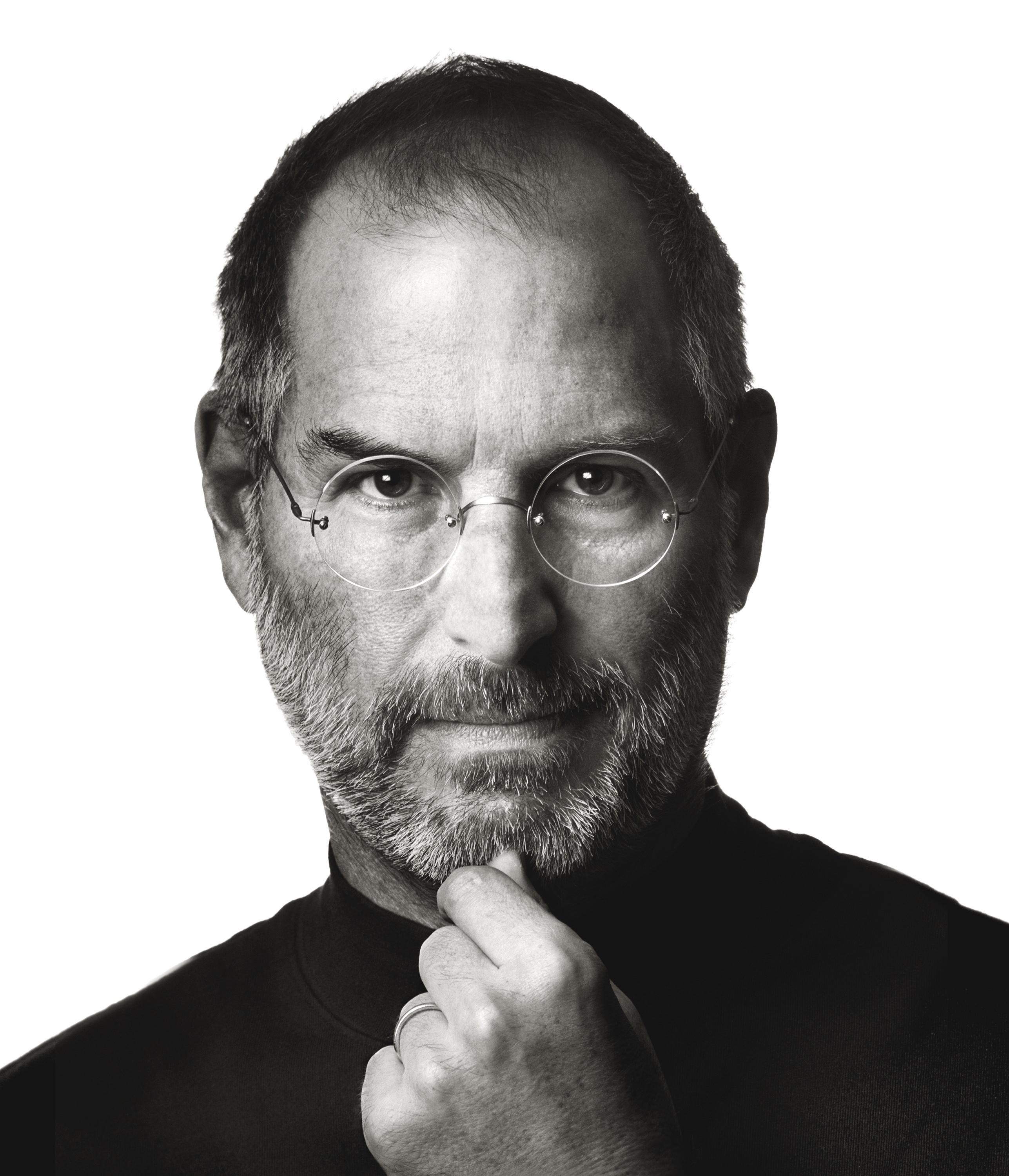 steve jobs black and white